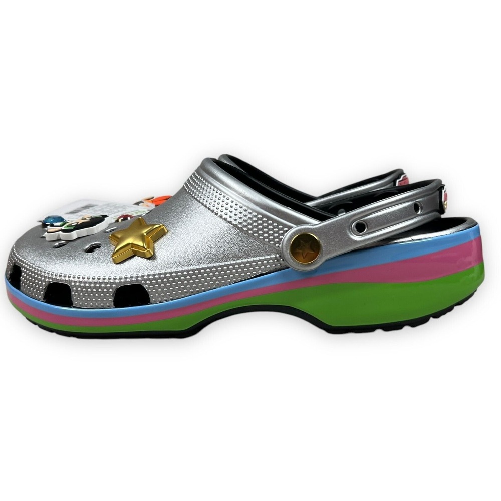 Crocs Powerpuff Girls Clog Mens 10 Womens 12 Silver Buttercup Bubbles‎ Blossom